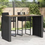 vidaXL Table de jardin et dessus en bois d'acacia noir résine tressée