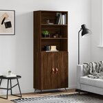 vidaXL Buffet haut Chêne marron 69 5x34x180 cm Bois d'ingénierie