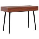 Bureau table poste de travail meuble d'ordinateur informatique étude d'ordinateur avec tiroir 110 x 50 x 75 cm brun 02_0023702