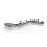 Buffet de service chaud bain-marie avec bacs - 1300x700 mm - sayl -  - acier inoxydable 1300x700mm