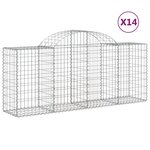 vidaXL Paniers à gabions arqués 14 Pièces 200x50x80/100 cm Fer galvanisé