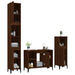 vidaXL Ensemble de meubles de salle de bain 3 Pièces Chêne marron