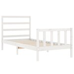 vidaXL Cadre de lit avec tête de lit blanc 90x190 cm bois massif