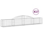 vidaXL Paniers à gabions arqués 17 Pièces 300x30x40/60 cm fer galvanisé
