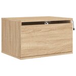 vidaXL Tables de chevet murales avec lumières LED 2 Pièces chêne sonoma