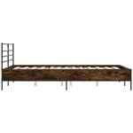 vidaXL Cadre de lit chêne marron 140x190 cm bois d'ingénierie et métal