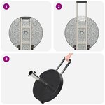 vidaXL Base de parasol avec roulettes avec poignée Granit Noir 29 kg Ronde
