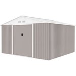 Abri de jardin en métal 10 85 m² - 340 x 319 x 210 cm - Kit d'ancrage inclus - Taupe