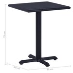 vidaXL Table de jardin Noir 60x60x75 cm