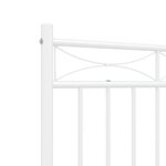 vidaXL Cadre de lit métal avec tête de lit/pied de lit blanc 135x190cm