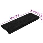 vidaXL Tapis d'escalier 15 Pièces 65x21x4 cm Noir