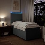 vidaXL Sommier à lattes de lit et matelas Gris foncé 90x190 cm Tissu