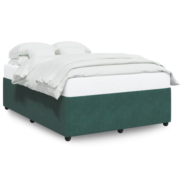 vidaXL Cadre de lit Vert foncé 160x200 cm Velours