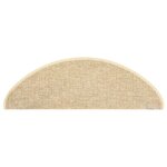 vidaXL Tapis d'escalier autocollants 15 Pièces 65x21x4 cm Beige