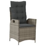 vidaXL Chaises inclinables de jardin lot de 2 et coussins gris rotin