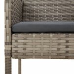 vidaXL Ensemble à manger de jardin et coussins 7 Pièces gris rotin