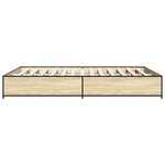 vidaXL Cadre de lit chêne sonoma 120x190 cm bois d'ingénierie et métal