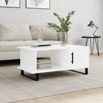 vidaXL Table basse blanc 90x50x40 cm bois d'ingénierie