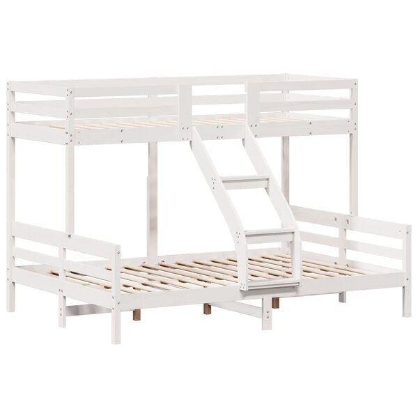 vidaXL Lit superposé 90x200/140x200 cm blanc bois de pin massif