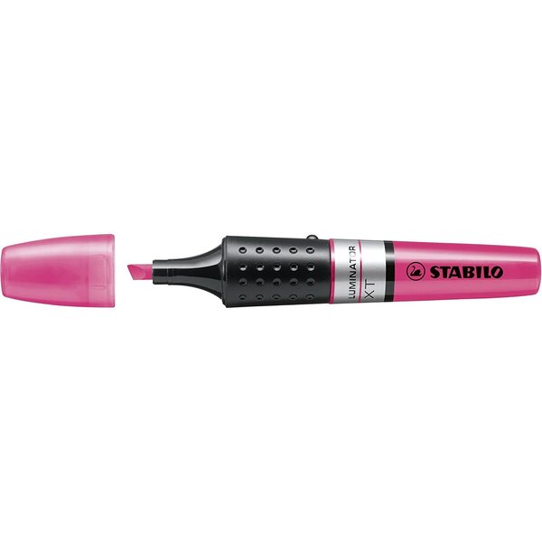 Surligneur LUMINATOR Niveau Visible Pointe Biseautée Rose x 5 STABILO