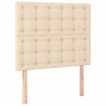 vidaXL Sommier à lattes de lit avec matelas Crème 120x200 cm Tissu