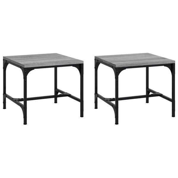 vidaXL Tables d'appoint 2Pièces Sonoma gris 40x40x35 cm Bois d'ingénierie