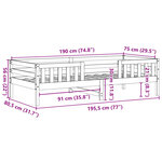 vidaXL Cadre de lit sans matelas 75x190 cm bois de pin massif
