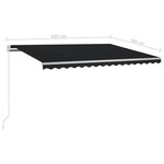 vidaXL Auvent rétractable automatique avec poteaux 4 5x3 m Anthracite
