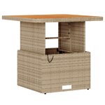 Ensemble de salle à manger de jardin 3 pièces avec coussins en beige en poly rotin et acacia