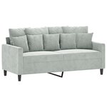 vidaXL Ensemble de canapés 2 Pièces avec coussins Gris clair Velours
