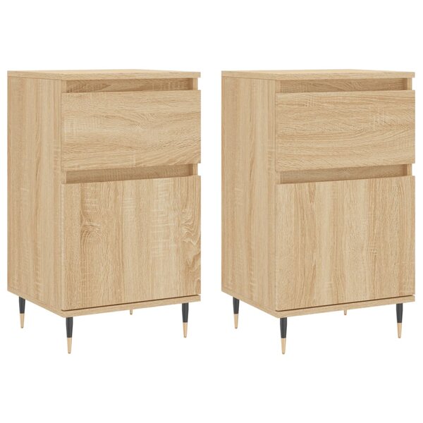vidaXL Buffets 2 Pièces chêne sonoma 40x35x70 cm bois d'ingénierie