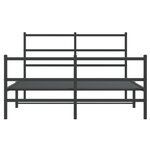 vidaXL Cadre de lit métal avec tête de lit/pied de lit noir 140x190 cm