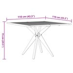 vidaXL Table de jardin carrée 110x110x75 cm bois d'acacia solide