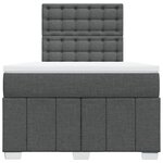 vidaXL Sommier à lattes de lit avec matelas Gris foncé 120x200cm Tissu