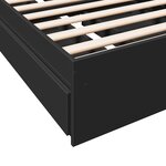 vidaXL Cadre de lit avec tiroirs noir 100x200 cm bois d'ingénierie