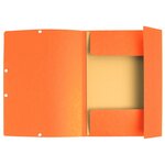 Exacompta : chemise cartonnée élastique a4 - fabriquée en france - orange
