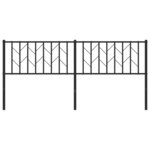 vidaXL Tête de lit métal noir 180 cm