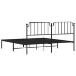 vidaXL Cadre de lit métal avec tête de lit noir 183x213 cm