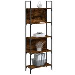 vidaXL Bibliothèque à 5 niveaux chêne fumé 60 5x24x166 5 cm