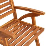 vidaXL Chaises de jardin avec coussins lot de 4 Bois d'acacia massif