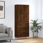 vidaXL Buffet haut Chêne marron 69 5x34x180 cm Bois d'ingénierie