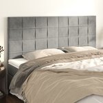 vidaXL Têtes de lit 4 Pièces Gris clair 90x5x78/88 cm Velours