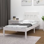 vidaXL Cadre de lit Blanc Bois massif 100x200 cm