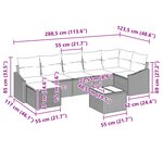 vidaXL Ensemble de Canapés de Jardin 7 Pièces avec Coussins Gris Rattan Poly