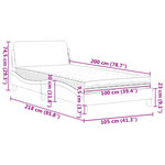 vidaXL Lit avec matelas gris clair 100x200 cm velours