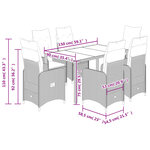 vidaXL Ensemble de bistro de jardin 7 Pièces coussins marron poly rotin