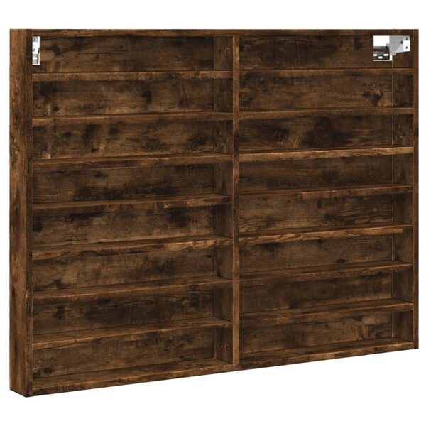 vidaXL Armoire à vitrine chêne fumé 100x8 5x75 cm bois d'ingénierie