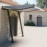 vidaXL Auvent manuel rétractable avec LED 3x2 5 m Bleu et blanc
