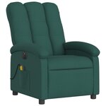 vidaXL Fauteuil de massage inclinable électrique Vert foncé Tissu