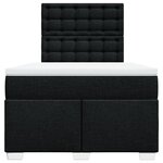 vidaXL Sommier à lattes de lit avec matelas Noir 120x200 cm Tissu